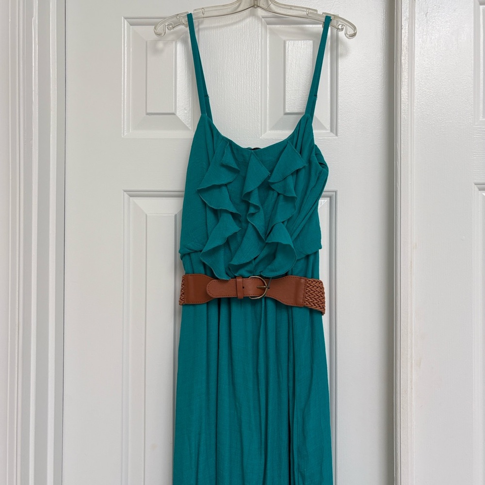 Iz Byer Turquoise Maxi Dress